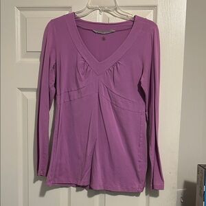Athleta Purple V-Neck Athletic Long Sleeve Top